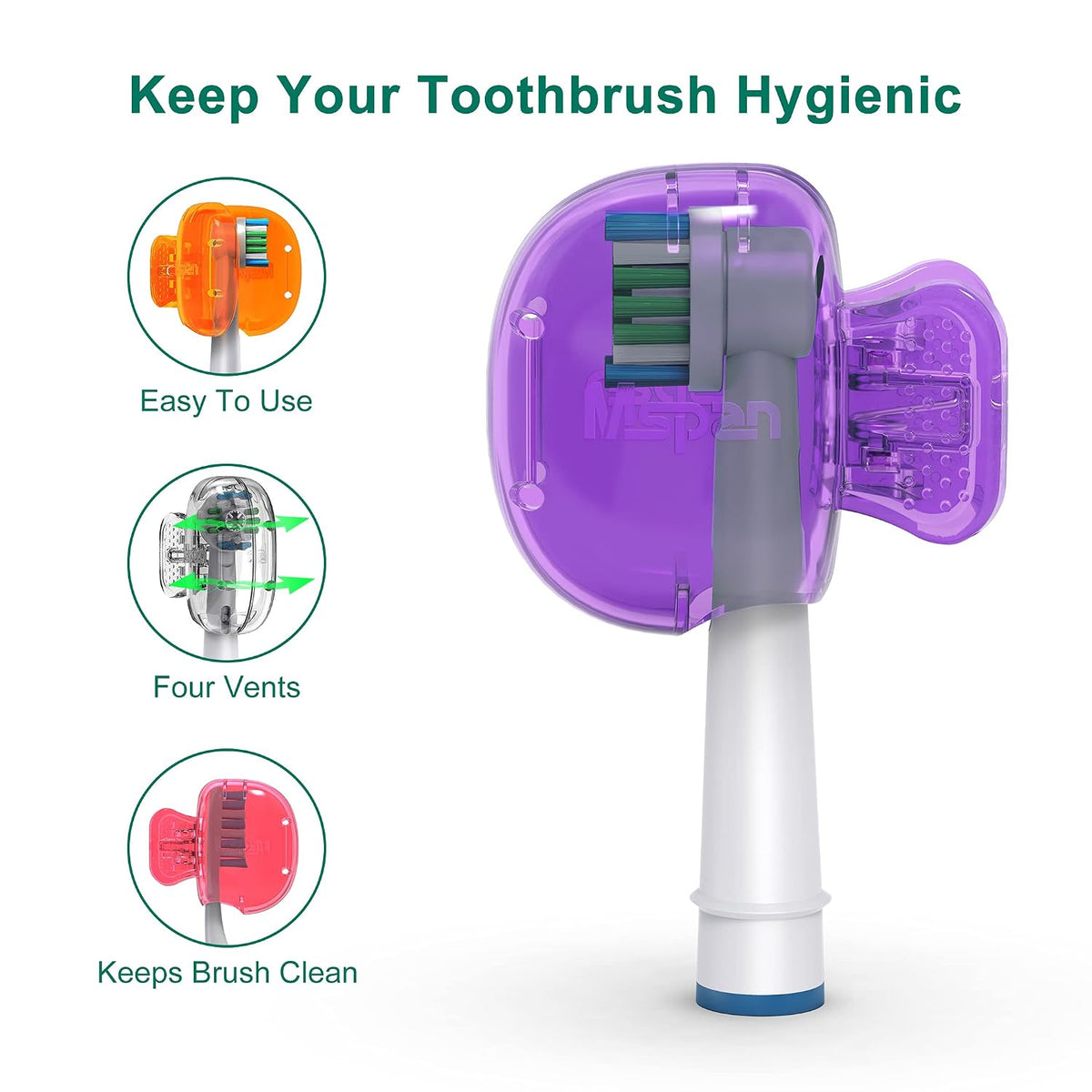 Toothbrush Head Cover Cap: Toothbrush Protector Brush Pod Case Protective Plastic Clip Bathroom Cool Stuff for Household Travel