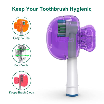 Toothbrush Head Cover Cap: Toothbrush Protector Brush Pod Case Protective Plastic Clip Bathroom Cool Stuff for Household Travel