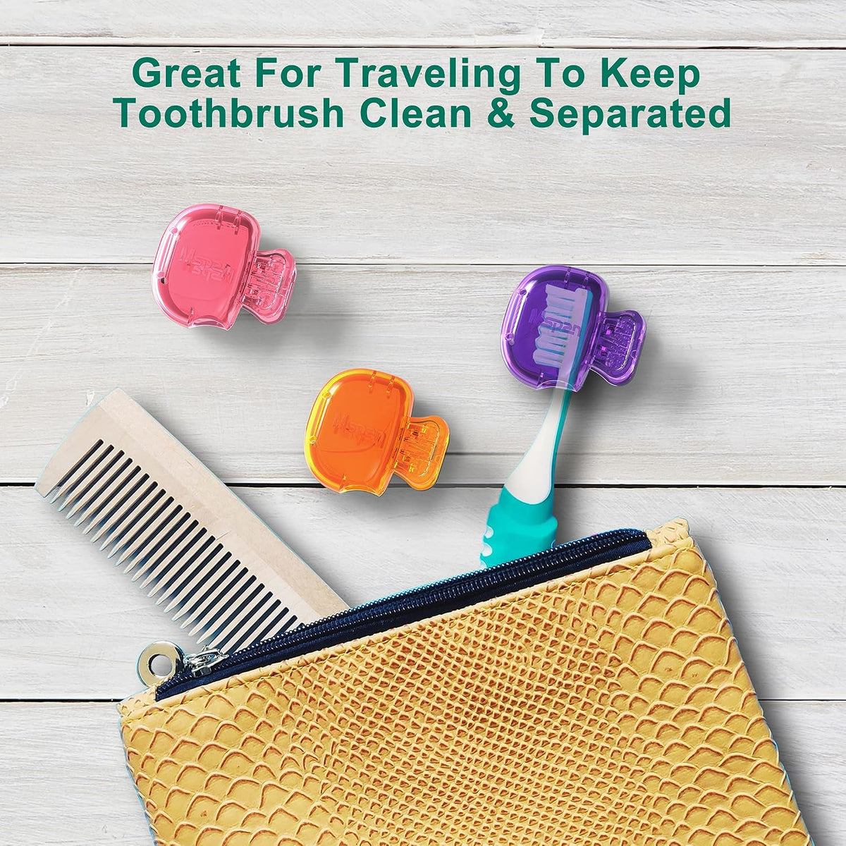 Toothbrush Head Cover Cap: Toothbrush Protector Brush Pod Case Protective Plastic Clip Bathroom Cool Stuff for Household Travel