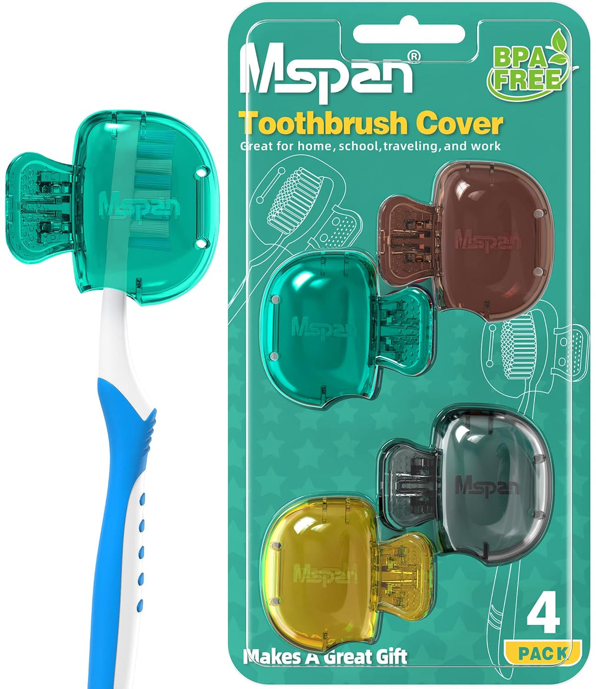 Toothbrush Head Cover Cap: Toothbrush Protector Brush Pod Case Protective Plastic Clip Bathroom Cool Stuff for Household Travel