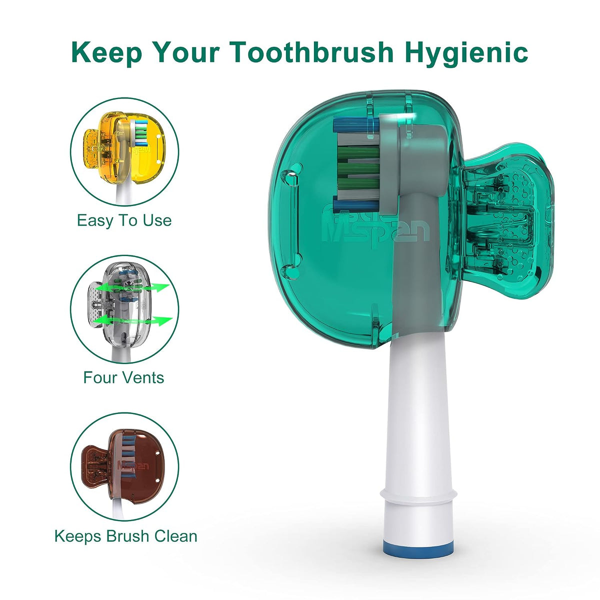 Toothbrush Head Cover Cap: Toothbrush Protector Brush Pod Case Protective Plastic Clip Bathroom Cool Stuff for Household Travel