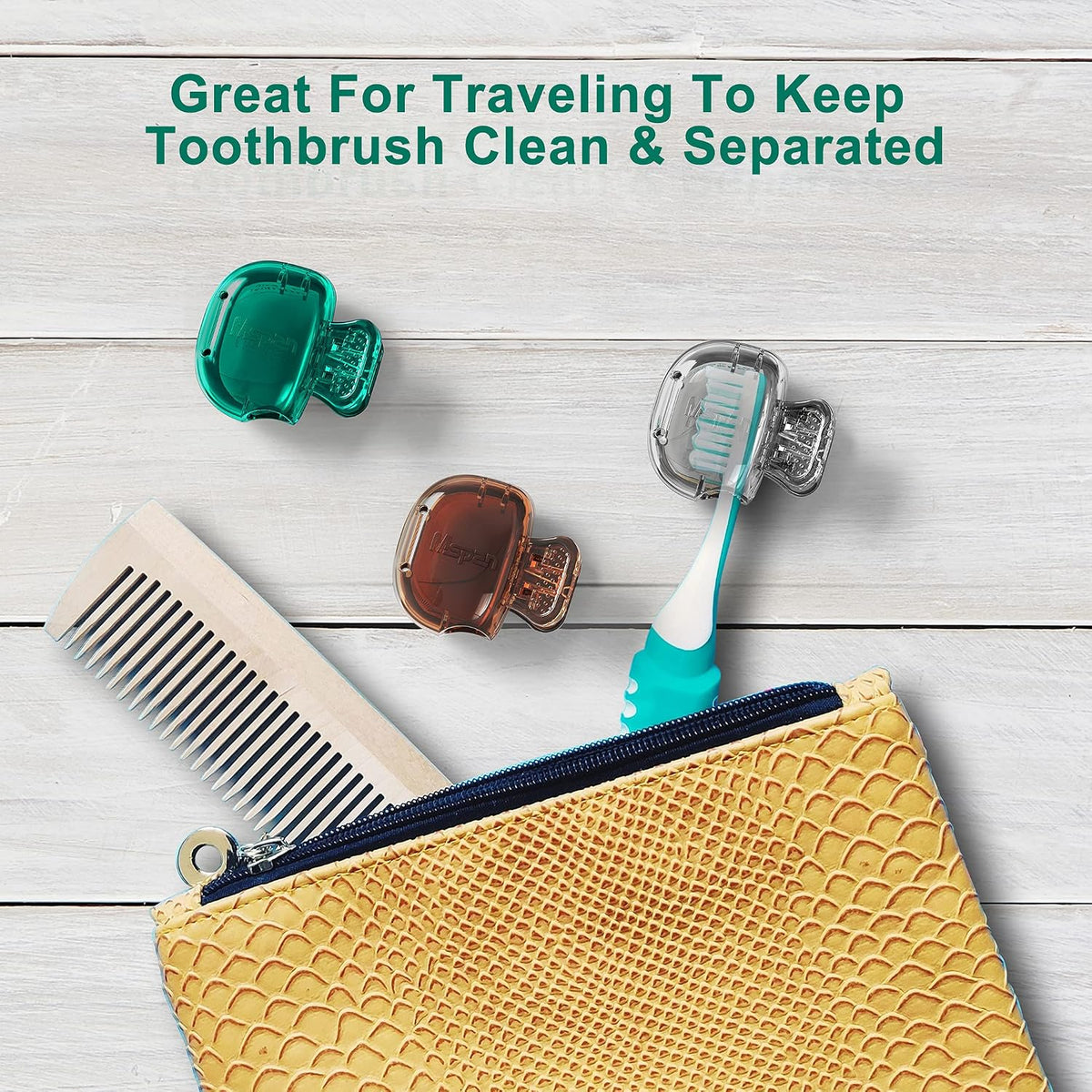 Toothbrush Head Cover Cap: Toothbrush Protector Brush Pod Case Protective Plastic Clip Bathroom Cool Stuff for Household Travel