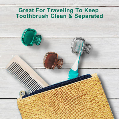 Toothbrush Head Cover Cap: Toothbrush Protector Brush Pod Case Protective Plastic Clip Bathroom Cool Stuff for Household Travel