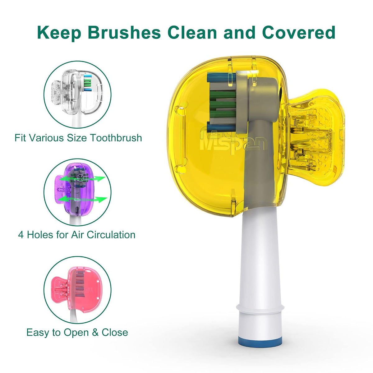 Toothbrush Head Cover Cap: Toothbrush Protector Brush Pod Case Protective Plastic Clip Bathroom Cool Stuff for Household Travel
