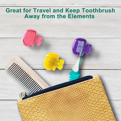Toothbrush Head Cover Cap: Toothbrush Protector Brush Pod Case Protective Plastic Clip Bathroom Cool Stuff for Household Travel