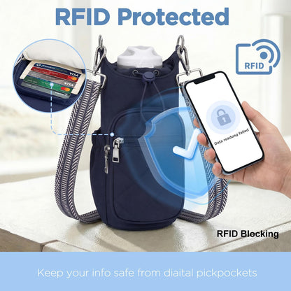 Crossbody Water Bottle Bag for Women,Lightweiht & Hands-Free Green
