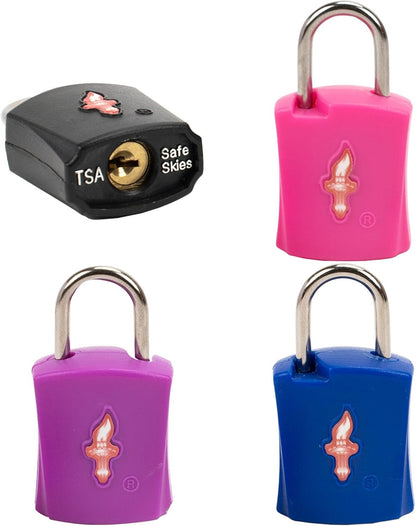 Safe Skies 4-Pack 4-Color Family TSA Travel Key Lock