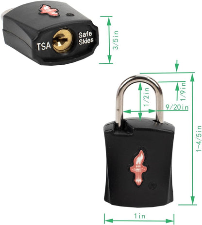 Safe Skies 4-Pack 4-Color Family TSA Travel Key Lock