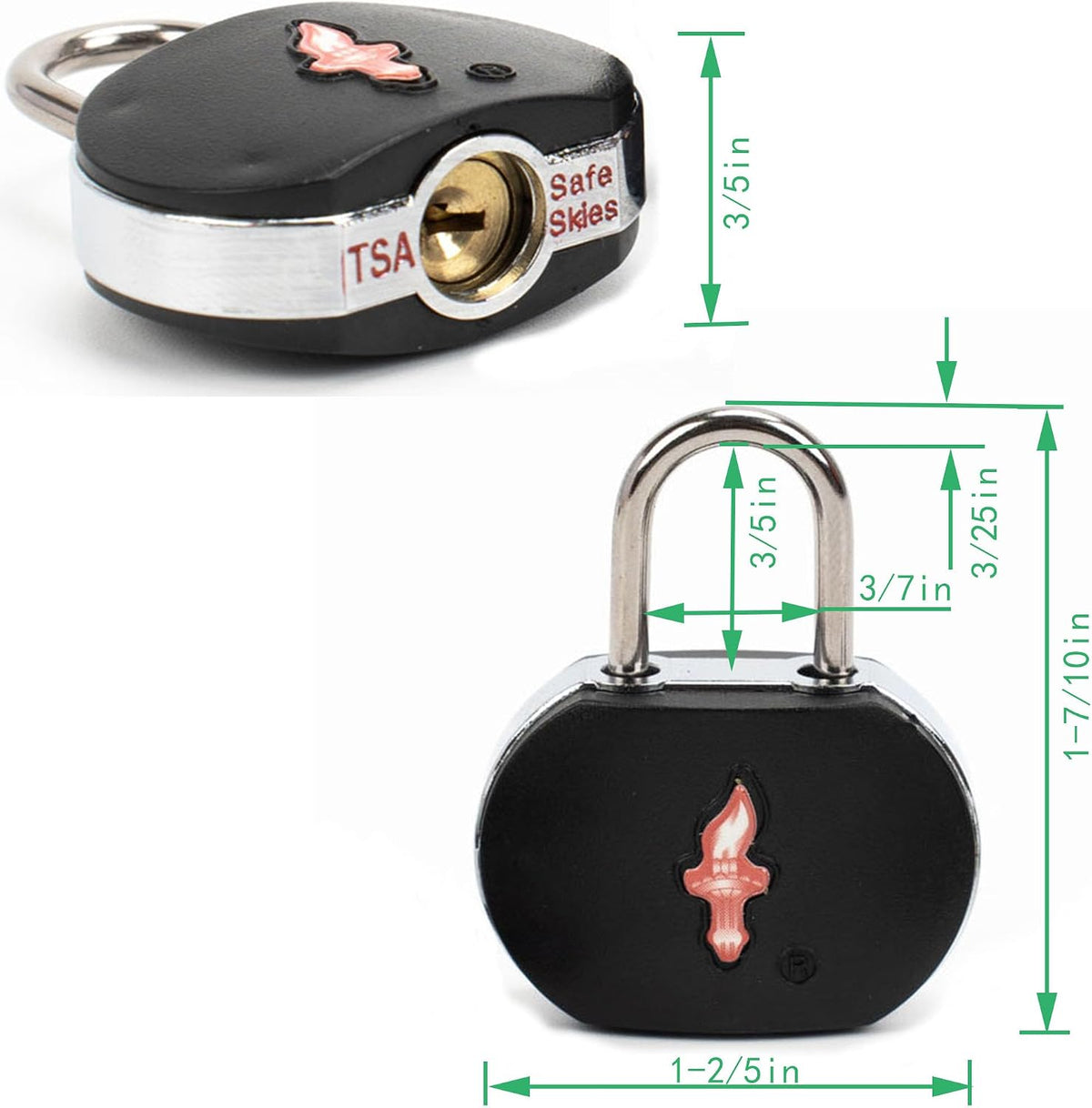 Safe Skies 4-Pack 4-Color Family TSA Travel Key Lock