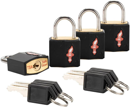 Safe Skies 4-Pack 4-Color Family TSA Travel Key Lock