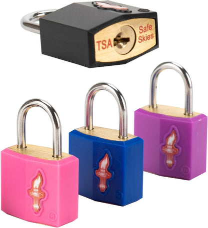 Safe Skies 4-Pack 4-Color Family TSA Travel Key Lock