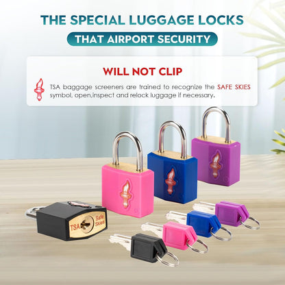Safe Skies 4-Pack 4-Color Family TSA Travel Key Lock