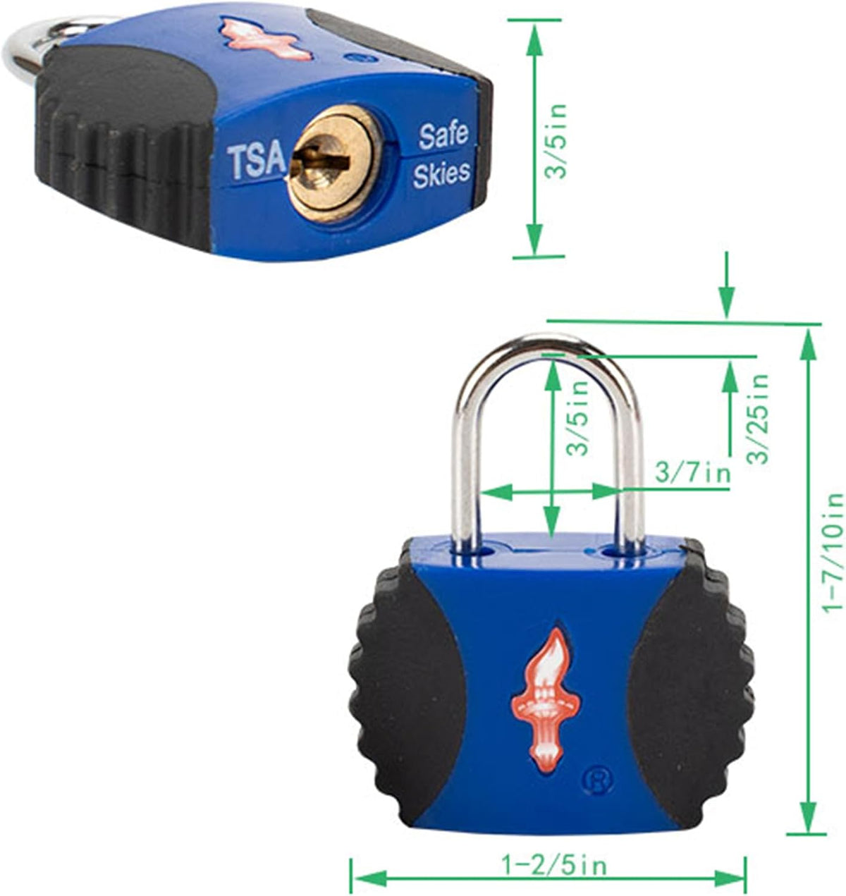 Safe Skies 4-Pack 4-Color Family TSA Travel Key Lock