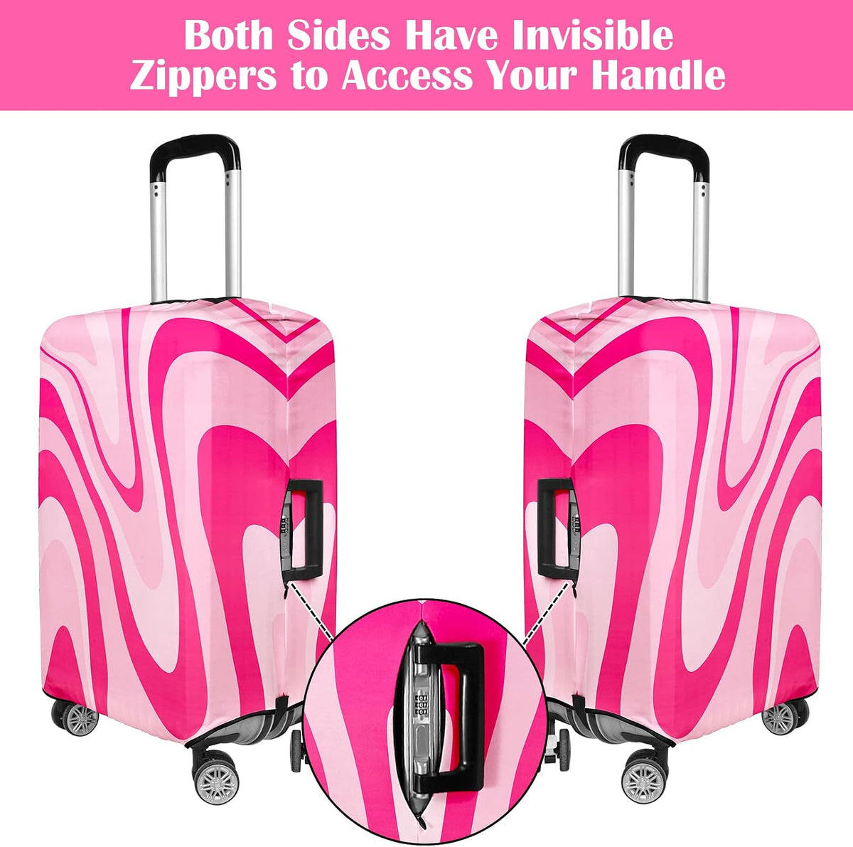 Luggage Covers for Suitcase Elastic Suitcase Covers Luggage Protector Anti-scratch Fits 28-30 Inch Pink