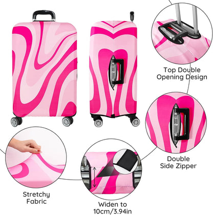 Luggage Covers for Suitcase Elastic Suitcase Covers Luggage Protector Anti-scratch Fits 28-30 Inch Pink