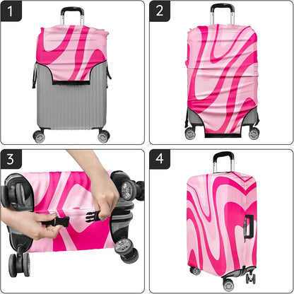 Luggage Covers for Suitcase Elastic Suitcase Covers Luggage Protector Anti-scratch Fits 28-30 Inch Pink