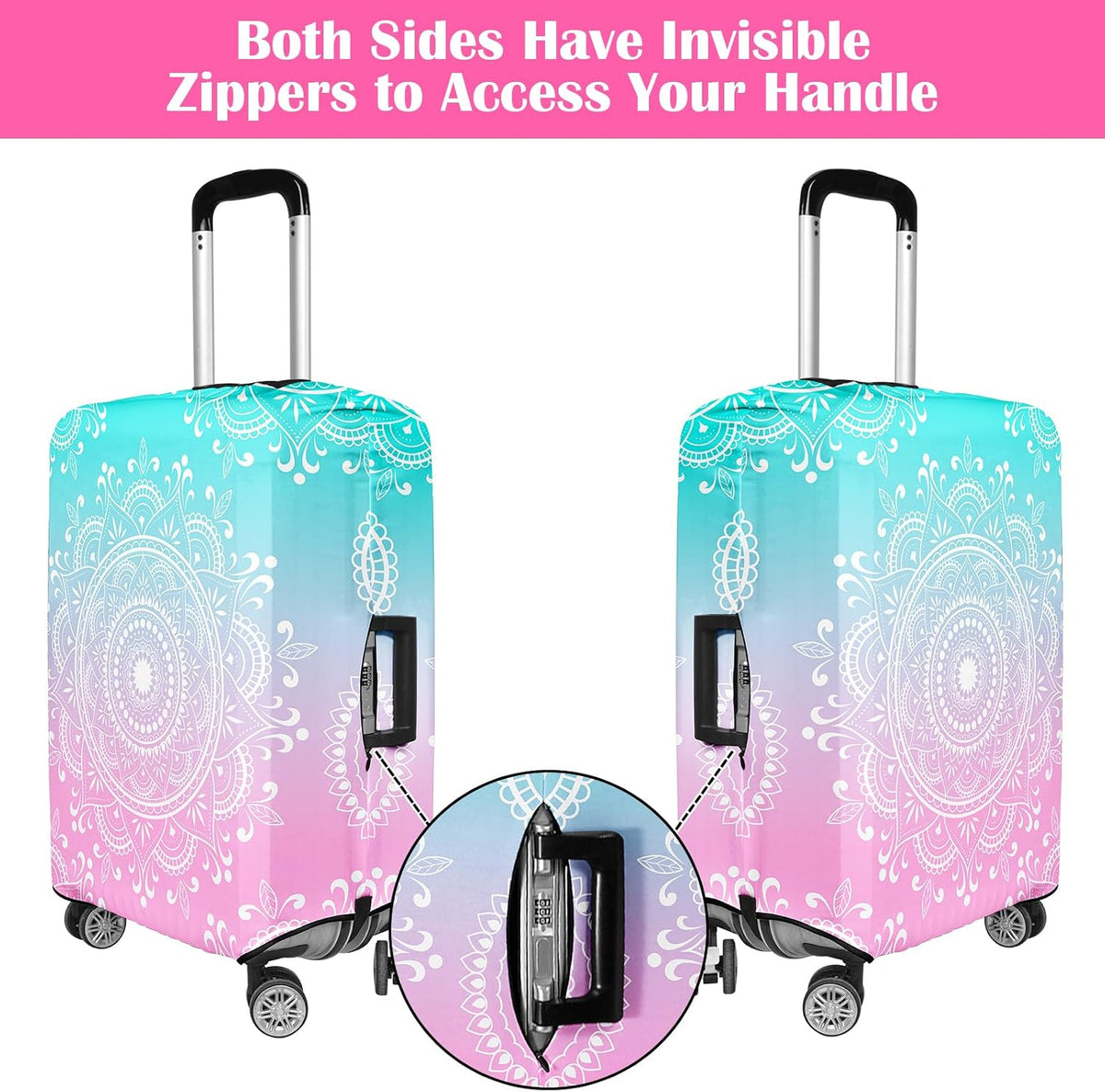 Luggage Covers for Suitcase Elastic Suitcase Covers Luggage Protector Anti-scratch Fits 28-30 Inch Pink
