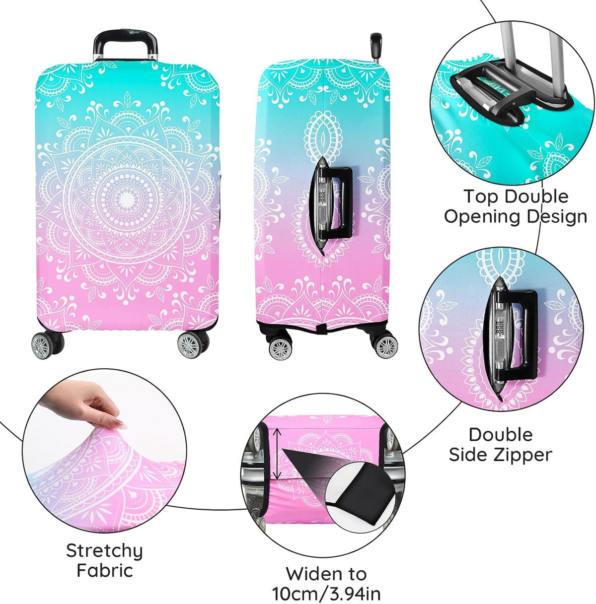 Luggage Covers for Suitcase Elastic Suitcase Covers Luggage Protector Anti-scratch Fits 28-30 Inch Pink