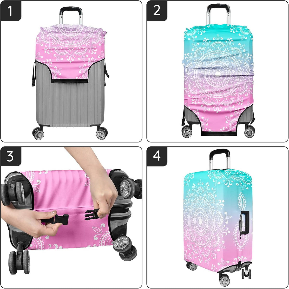Luggage Covers for Suitcase Elastic Suitcase Covers Luggage Protector Anti-scratch Fits 28-30 Inch Pink