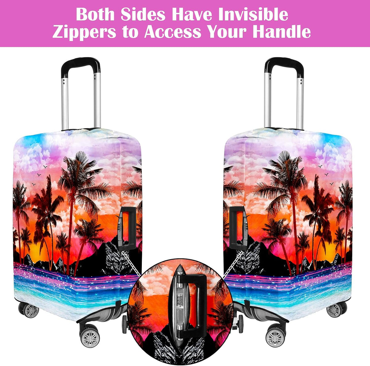 Luggage Covers for Suitcase Elastic Suitcase Covers Luggage Protector Anti-scratch Fits 28-30 Inch Pink