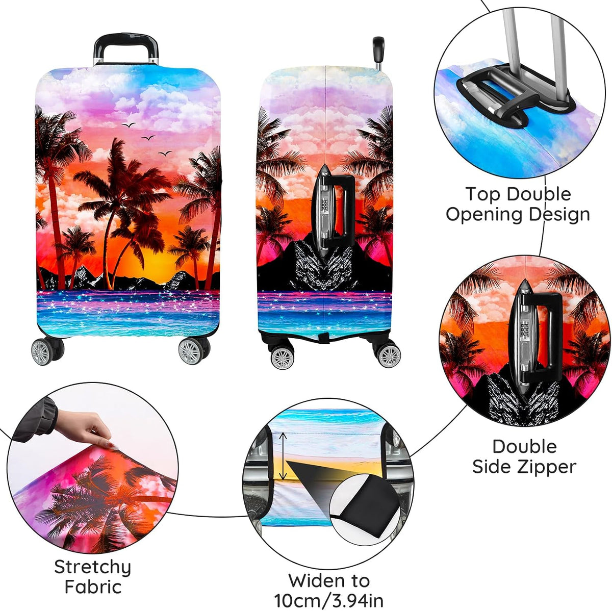 Luggage Covers for Suitcase Elastic Suitcase Covers Luggage Protector Anti-scratch Fits 28-30 Inch Pink