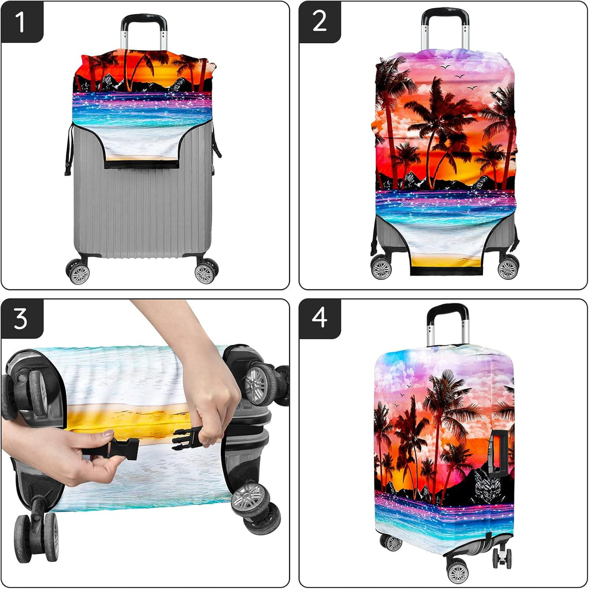 Luggage Covers for Suitcase Elastic Suitcase Covers Luggage Protector Anti-scratch Fits 28-30 Inch Pink