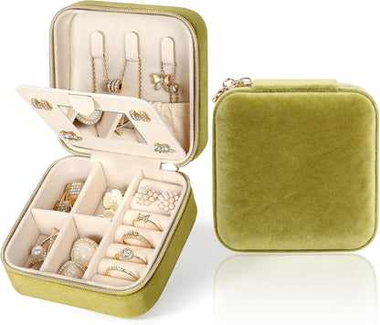 Travel Jewelry Case Small Jewelry Box Jewelry Organizer Storage Case Portable PU Leather Mini Jewelry Travel Case for Girls Womens Earring, Necklace, Rings,Bracelets