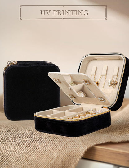 Travel Jewelry Case Small Jewelry Box Jewelry Organizer Storage Case Portable PU Leather Mini Jewelry Travel Case for Girls Womens Earring, Necklace, Rings,Bracelets