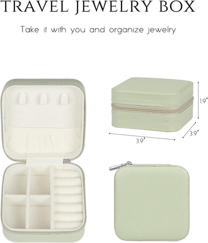 Travel Jewelry Case Small Jewelry Box Jewelry Organizer Storage Case Portable PU Leather Mini Jewelry Travel Case for Girls Womens Earring, Necklace, Rings,Bracelets