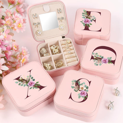 Travel Jewelry Case Small Jewelry Box Jewelry Organizer Storage Case Portable PU Leather Mini Jewelry Travel Case for Girls Womens Earring, Necklace, Rings,Bracelets