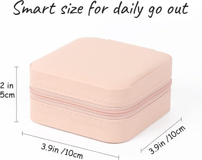 Travel Jewelry Case Small Jewelry Box Jewelry Organizer Storage Case Portable PU Leather Mini Jewelry Travel Case for Girls Womens Earring, Necklace, Rings,Bracelets