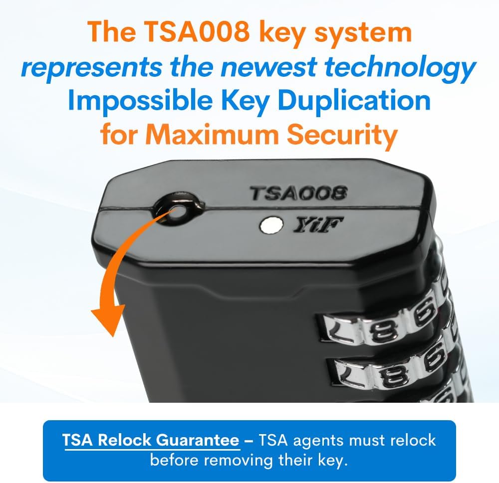 4-Digit TSA Approved Travel Locks – Heavy-Duty Combination Padlock for Travel, Gym, Pelican Case. Black 2-Pack.