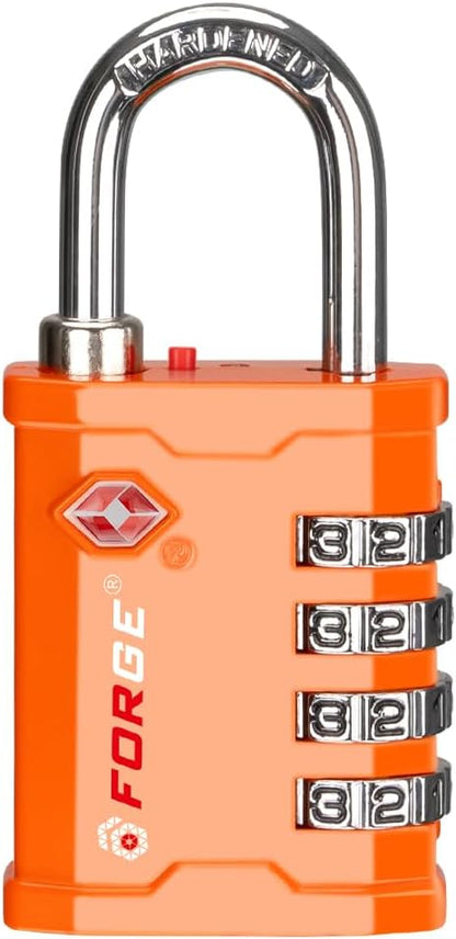 4-Digit TSA Approved Travel Locks – Heavy-Duty Combination Padlock for Travel, Gym, Pelican Case. Black 2-Pack.