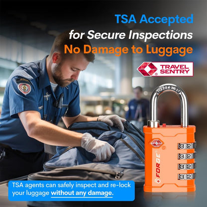 4-Digit TSA Approved Travel Locks – Heavy-Duty Combination Padlock for Travel, Gym, Pelican Case. Black 2-Pack.