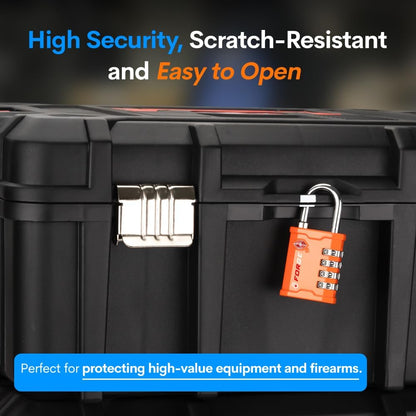 4-Digit TSA Approved Travel Locks – Heavy-Duty Combination Padlock for Travel, Gym, Pelican Case. Black 2-Pack.