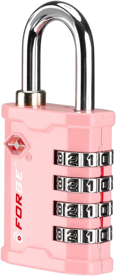 4-Digit TSA Approved Travel Locks – Heavy-Duty Combination Padlock for Travel, Gym, Pelican Case. Black 2-Pack.