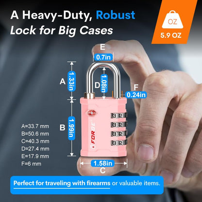 4-Digit TSA Approved Travel Locks – Heavy-Duty Combination Padlock for Travel, Gym, Pelican Case. Black 2-Pack.