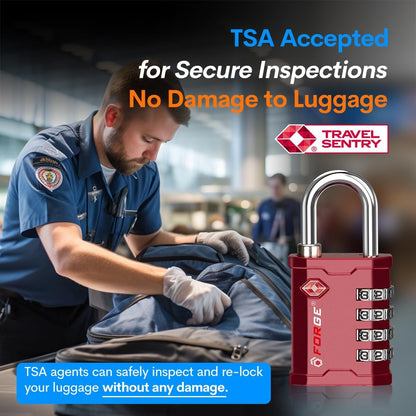 4-Digit TSA Approved Travel Locks – Heavy-Duty Combination Padlock for Travel, Gym, Pelican Case. Black 2-Pack.