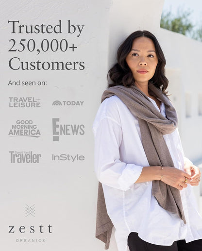 zestt Dreamsoft Travel Scarf, Wrap and Shawl for Women, Organic Cotton