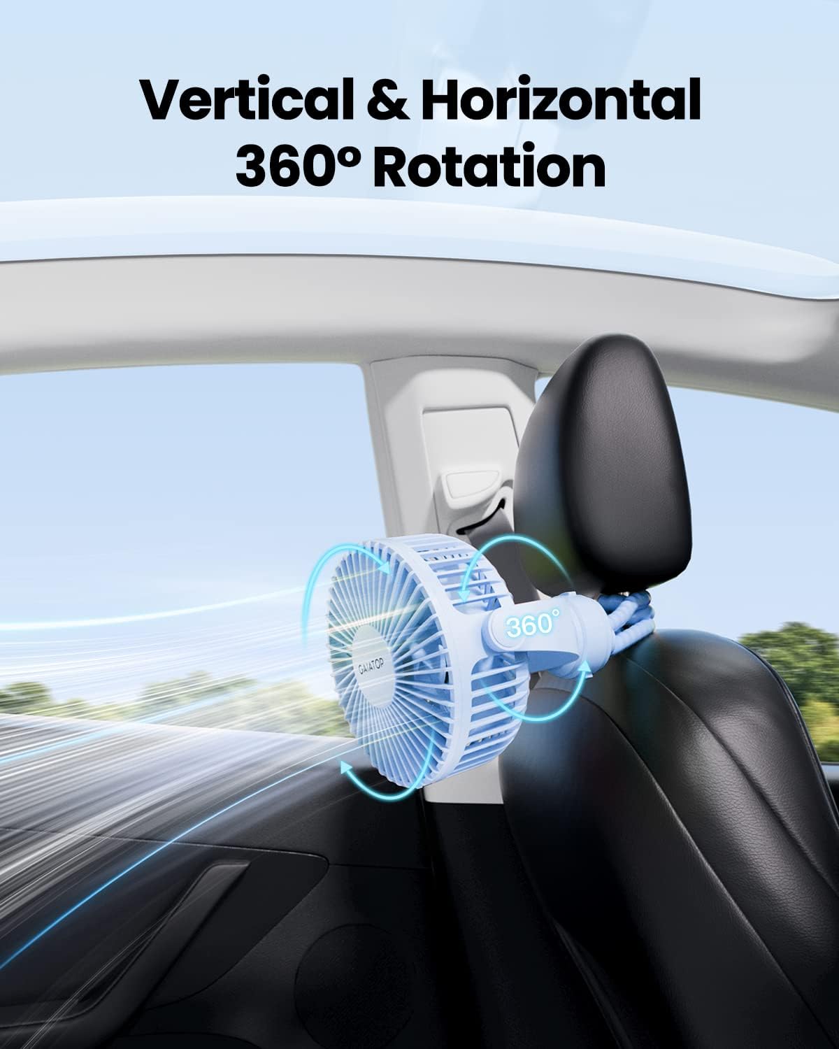 Mini Portable Stroller Fan, Small Clip on Fan 3 Speed Rechargeable