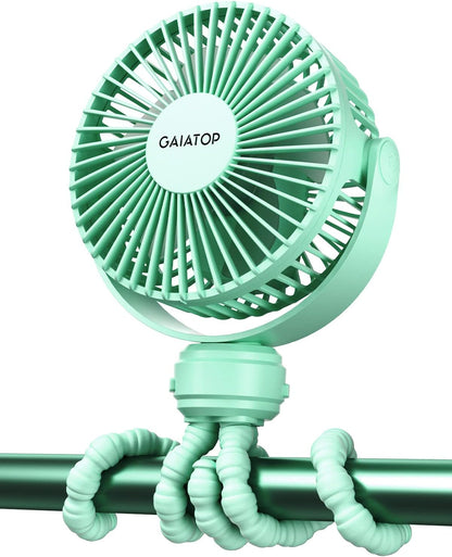Mini Portable Stroller Fan, Small Clip on Fan 3 Speed Rechargeable