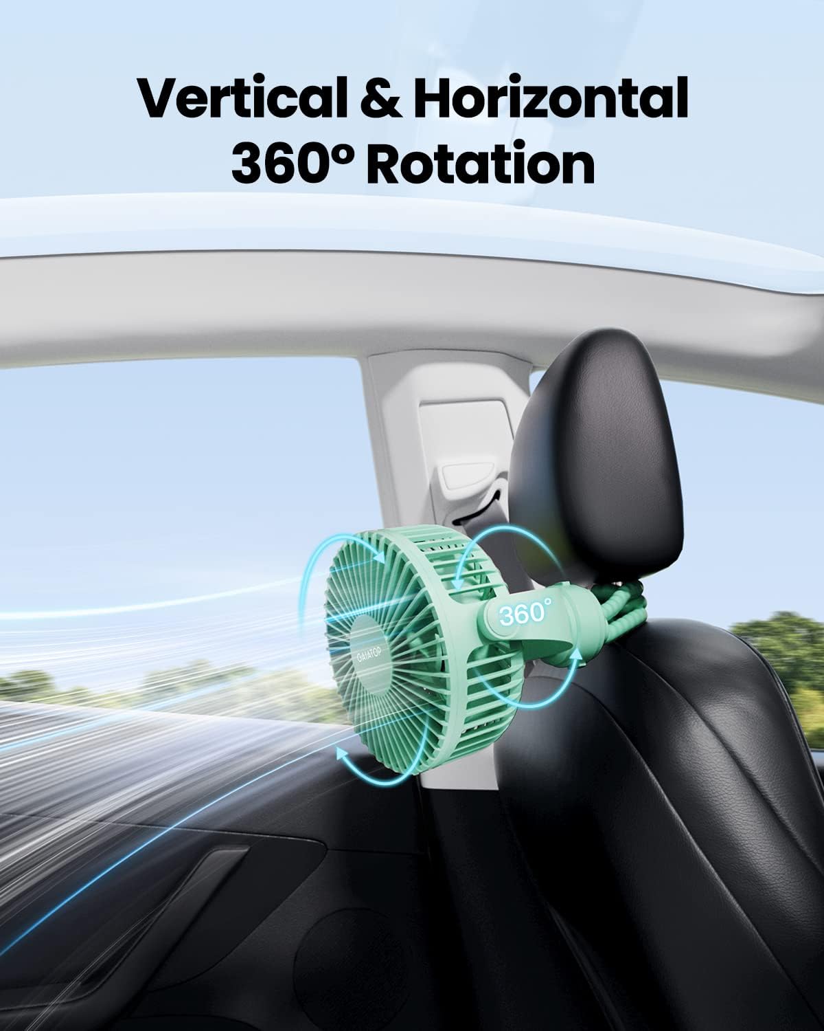 Mini Portable Stroller Fan, Small Clip on Fan 3 Speed Rechargeable