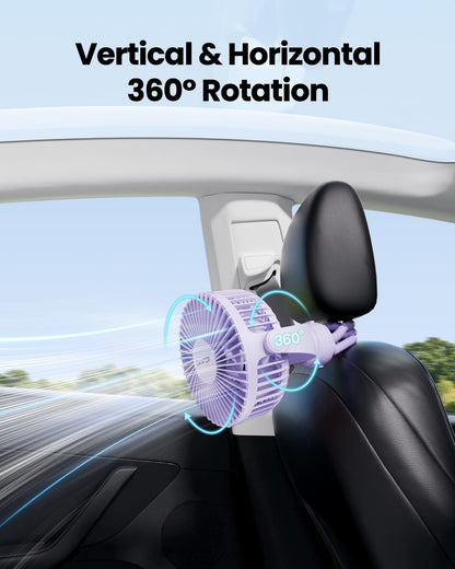 Mini Portable Stroller Fan, Small Clip on Fan 3 Speed Rechargeable