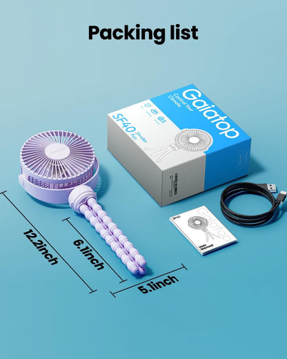 Mini Portable Stroller Fan, Small Clip on Fan 3 Speed Rechargeable