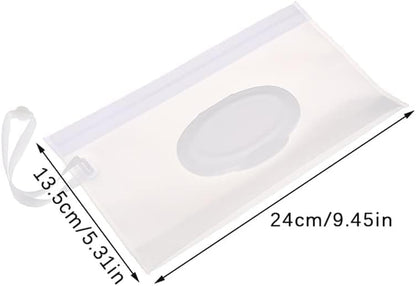 Baby Wipe Case Travel Holder Keeps Wipes Moist Set of Wet Wipes Holders Travel Wipes Case Cases Portable Travel On The Go Refillable Dispenser Container Waterproof Wipe Container with Sealed Zippe