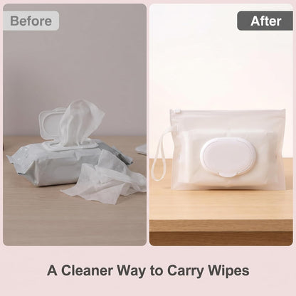 Baby Wipe Case Travel Holder Keeps Wipes Moist Set of Wet Wipes Holders Travel Wipes Case Cases Portable Travel On The Go Refillable Dispenser Container Waterproof Wipe Container with Sealed Zippe