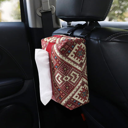 Cat Car Tissue Pouch Cute Travel Tissue Box Camping WallTissue Accessories for Car Home Office Desk Outdoor, Bathroom, Toilet Paper Bag (Cat-Themed Tissue Holder)