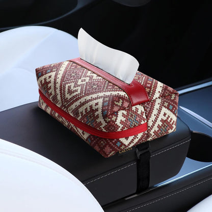 Cat Car Tissue Pouch Cute Travel Tissue Box Camping WallTissue Accessories for Car Home Office Desk Outdoor, Bathroom, Toilet Paper Bag (Cat-Themed Tissue Holder)