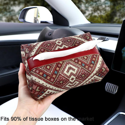 Cat Car Tissue Pouch Cute Travel Tissue Box Camping WallTissue Accessories for Car Home Office Desk Outdoor, Bathroom, Toilet Paper Bag (Cat-Themed Tissue Holder)
