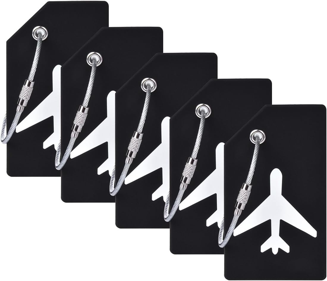 5Pack Silicone Luggage Tag with Name ID Card Perfect to Quickly Spot Luggage Suitcase by Ovener